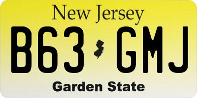 NJ license plate B63GMJ