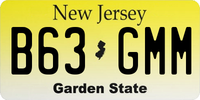 NJ license plate B63GMM