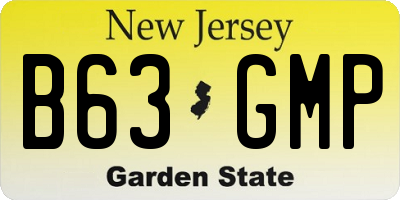 NJ license plate B63GMP