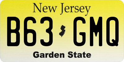 NJ license plate B63GMQ