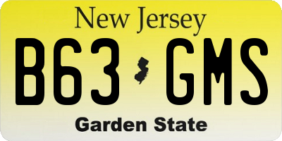 NJ license plate B63GMS