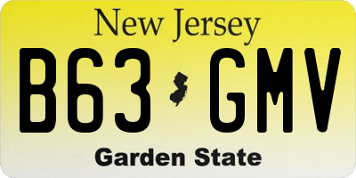 NJ license plate B63GMV