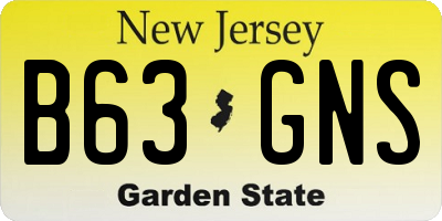 NJ license plate B63GNS