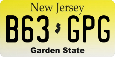 NJ license plate B63GPG