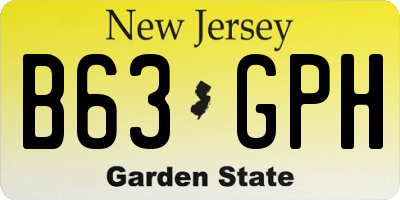 NJ license plate B63GPH