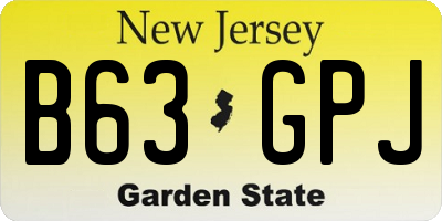 NJ license plate B63GPJ