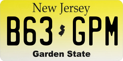 NJ license plate B63GPM