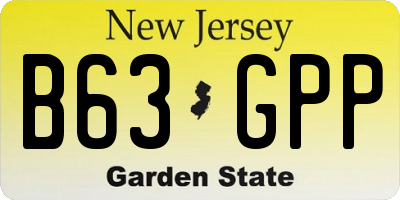 NJ license plate B63GPP