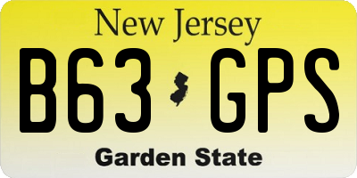 NJ license plate B63GPS