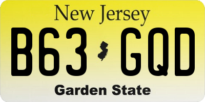 NJ license plate B63GQD