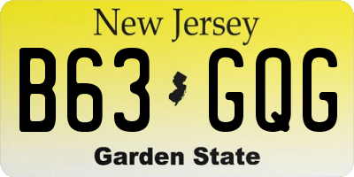 NJ license plate B63GQG