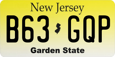 NJ license plate B63GQP