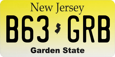 NJ license plate B63GRB