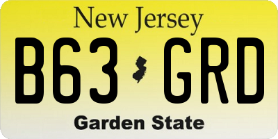 NJ license plate B63GRD