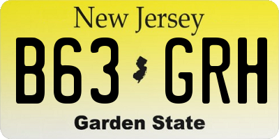 NJ license plate B63GRH