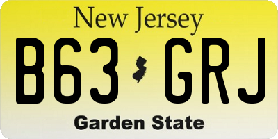 NJ license plate B63GRJ