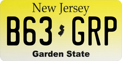 NJ license plate B63GRP