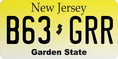 NJ license plate B63GRR