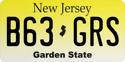 NJ license plate B63GRS