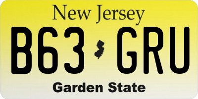 NJ license plate B63GRU