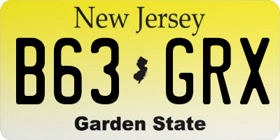 NJ license plate B63GRX