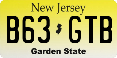 NJ license plate B63GTB