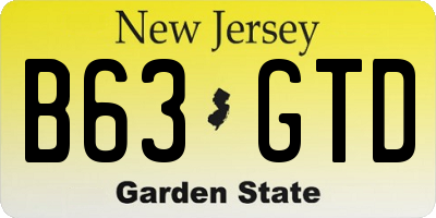 NJ license plate B63GTD