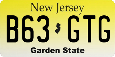 NJ license plate B63GTG