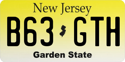 NJ license plate B63GTH