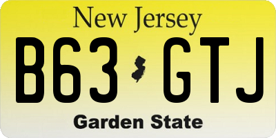 NJ license plate B63GTJ