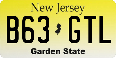 NJ license plate B63GTL