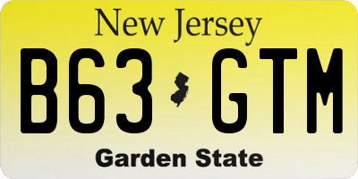 NJ license plate B63GTM