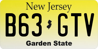 NJ license plate B63GTV