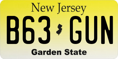 NJ license plate B63GUN