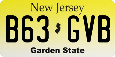 NJ license plate B63GVB