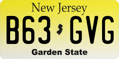NJ license plate B63GVG