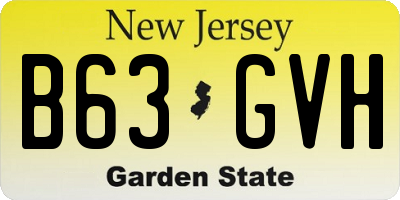 NJ license plate B63GVH
