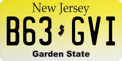 NJ license plate B63GVI