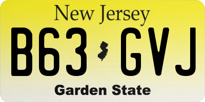 NJ license plate B63GVJ
