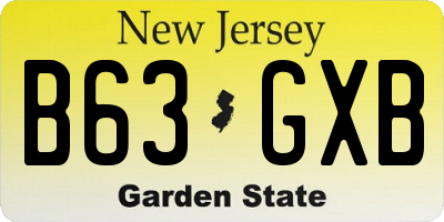 NJ license plate B63GXB