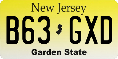 NJ license plate B63GXD