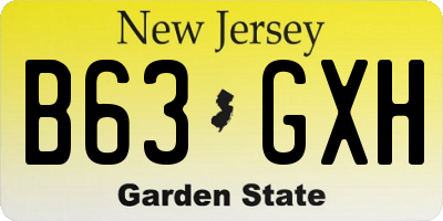 NJ license plate B63GXH