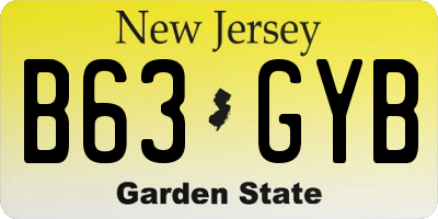 NJ license plate B63GYB