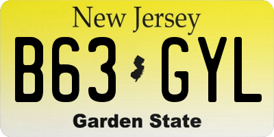 NJ license plate B63GYL