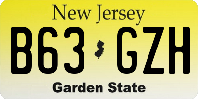 NJ license plate B63GZH