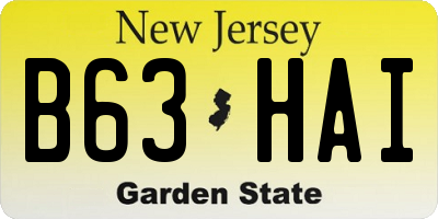 NJ license plate B63HAI