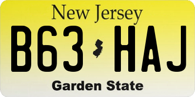 NJ license plate B63HAJ