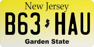 NJ license plate B63HAU