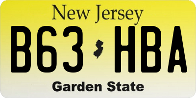 NJ license plate B63HBA