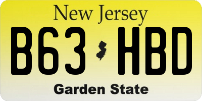 NJ license plate B63HBD